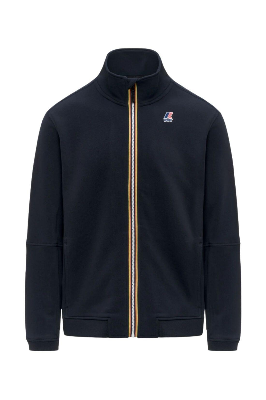 K-WAY unisex hoodie Pepin Poly Cotton, rits, hoge hals, donkerblauw, maat M 2/3