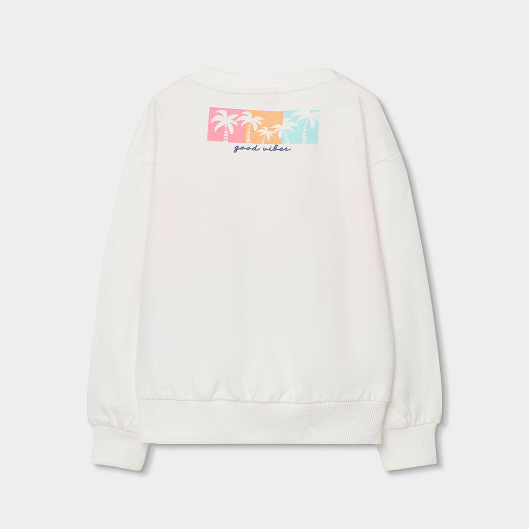 Sudadera de felpa para niña con bandas de colores 2/4