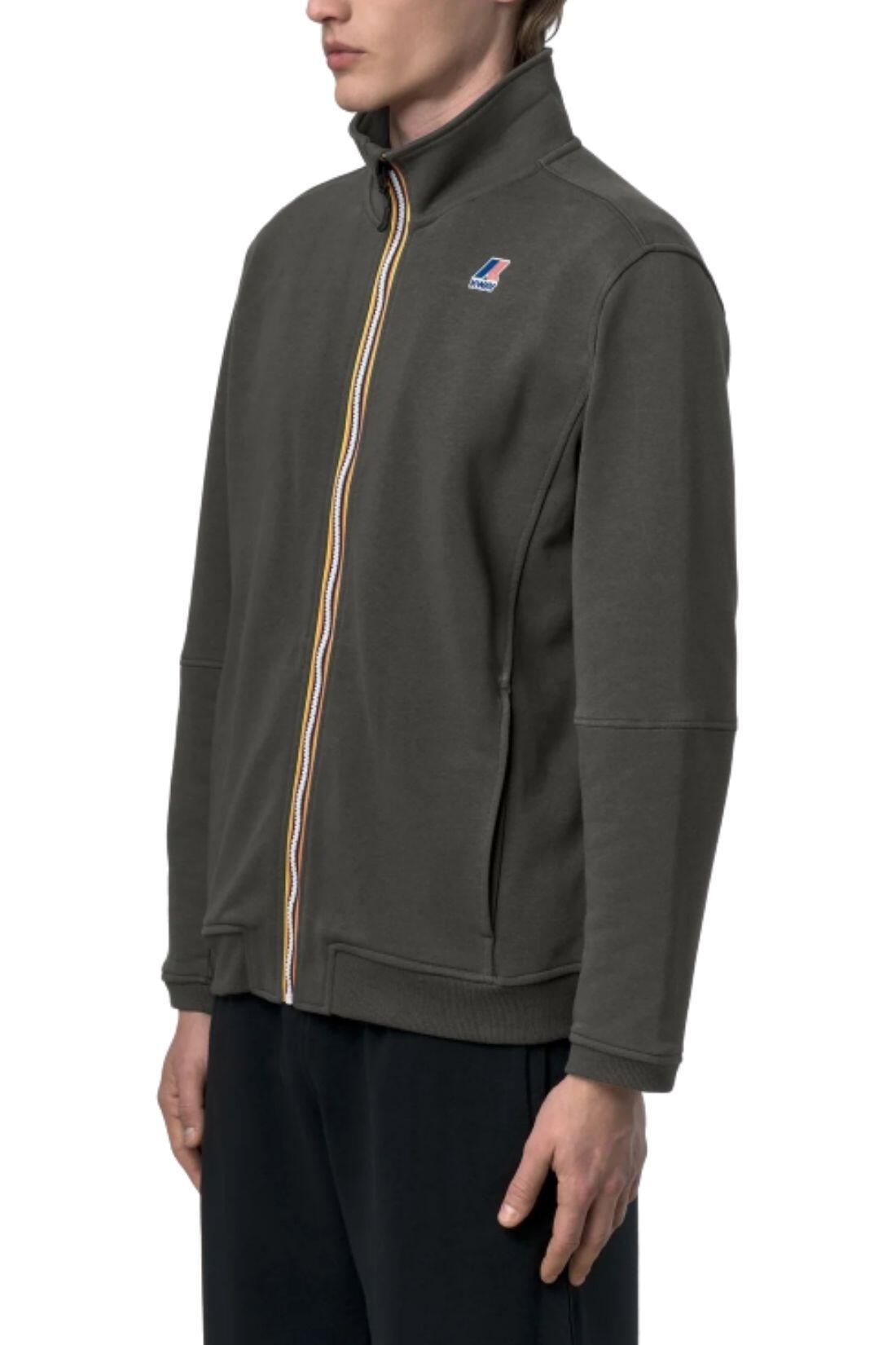 K-WAY genderneutrale hoodie Pepin Poly Cotton, rits, hoge boord, militairgroen 3/3