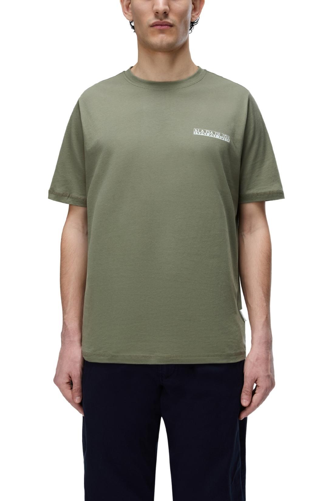 NAPAPIJRI T-shirt voor mannen Senar – maat XL, kleur militairgroen 3/3