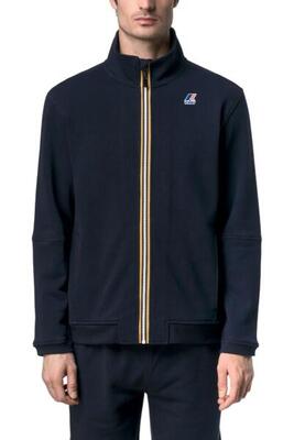 K-way unisex hoodie pepin poly cotton, rits, hoge hals, donkerblauw, maat m