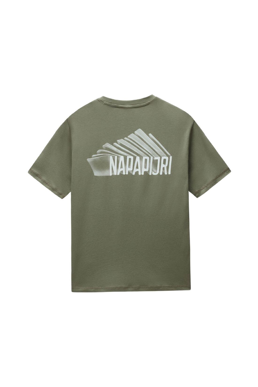 NAPAPIJRI T-shirt voor mannen Senar – maat XL, kleur militairgroen 2/3
