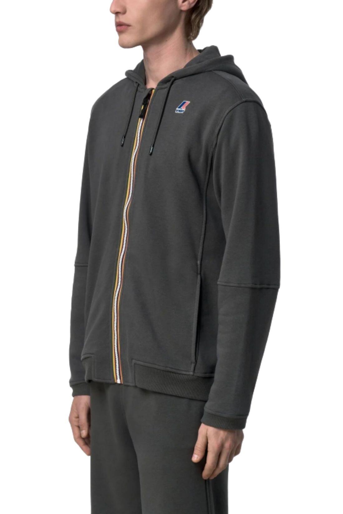 K-WAY - Unisex hoodie met rits en capuchon - XL - militair groen 3/3