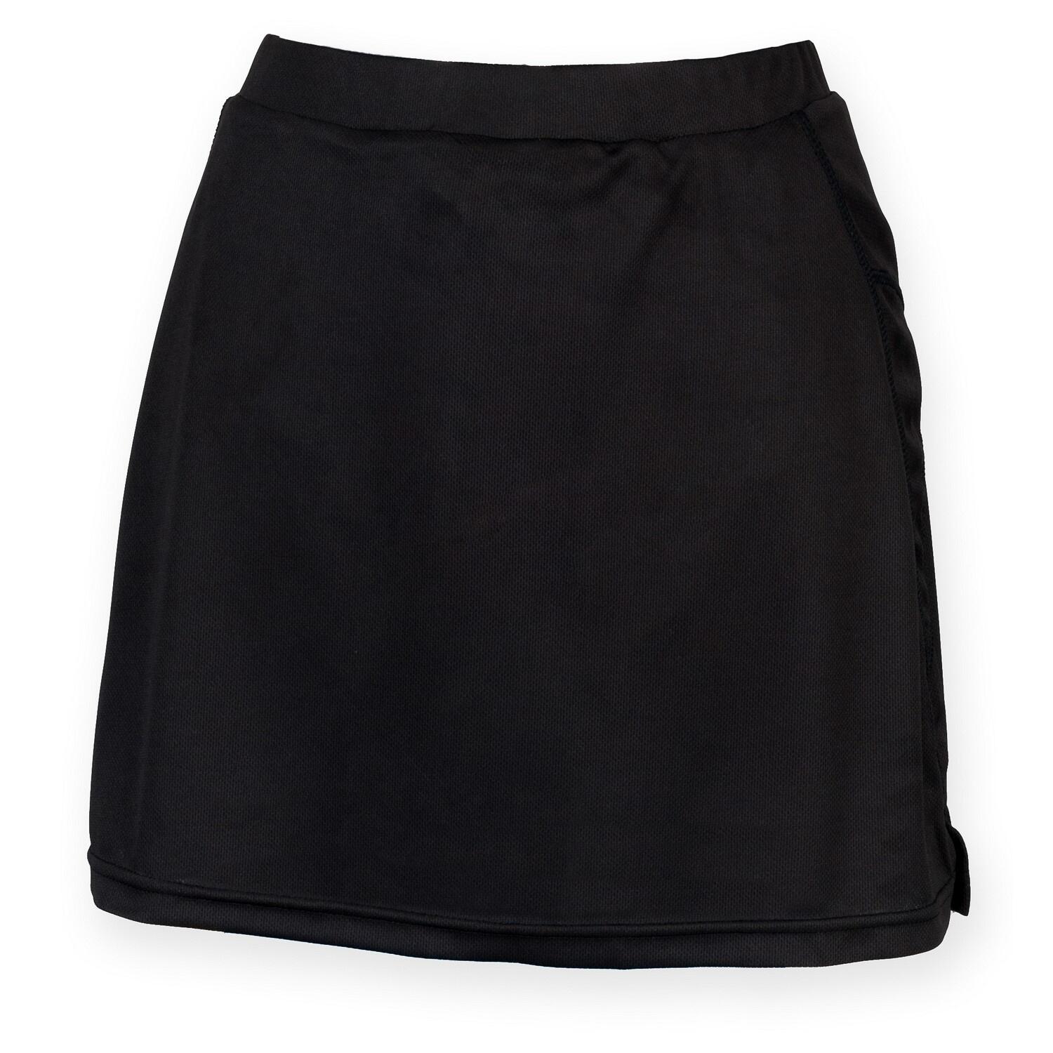 FINDEN & HALES Womens/Ladies Sports Skort With Moisture Wicking Finish (Black)