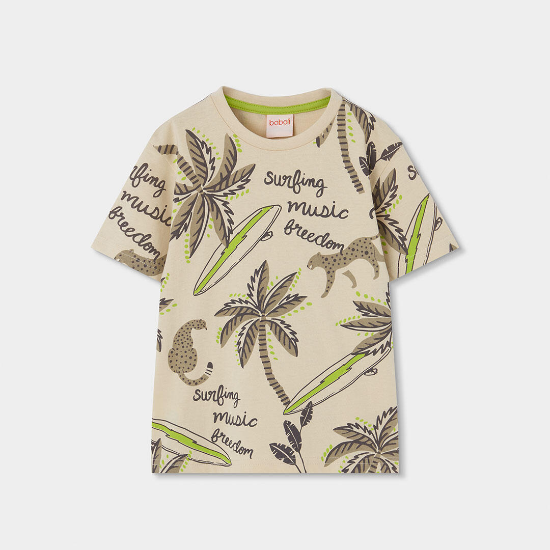 Conjunto de camiseta estampada y pantalón corto para niño 3/7