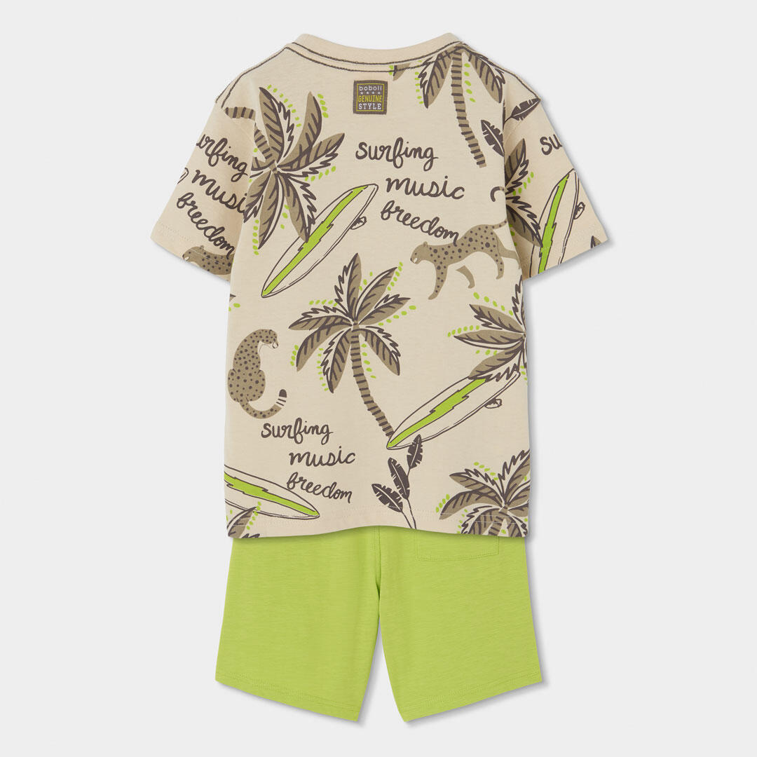 Conjunto de camiseta estampada y pantalón corto para niño 2/7