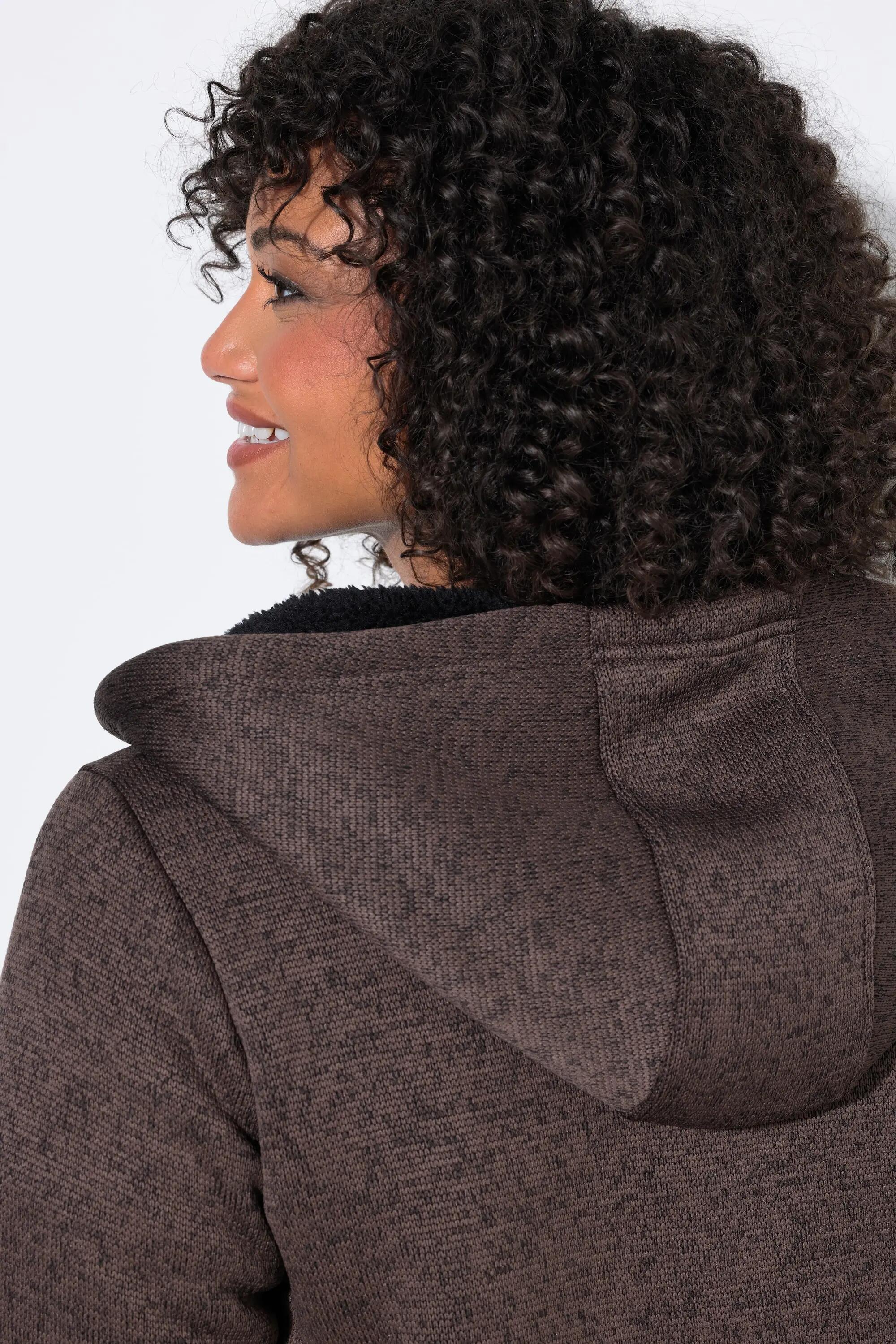 Damen Strickfleece-Jacke Teddyfleece 2-Wege-Zipper Reflektor 3/7