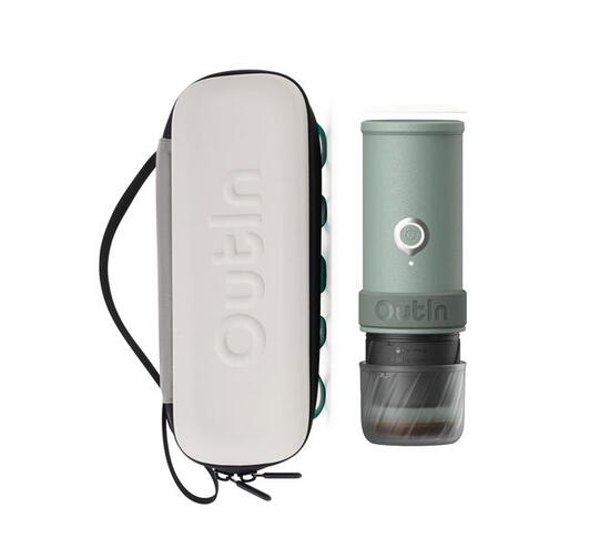 Kit OutIn Nano Tragbare elektrische Espressomaschine + EVA-Etui – Canyon Grün