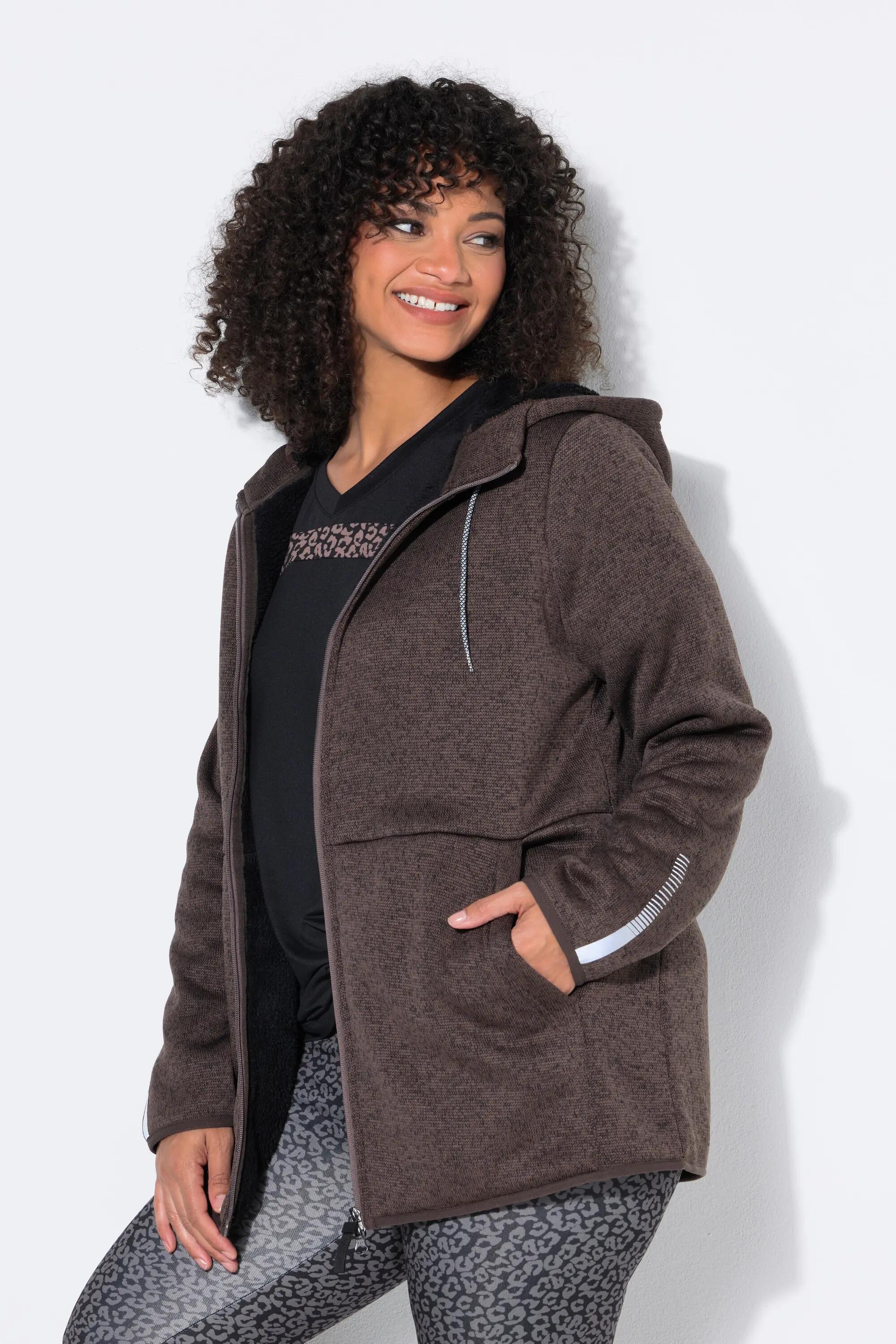 Damen Strickfleece-Jacke Teddyfleece 2-Wege-Zipper Reflektor 7/7
