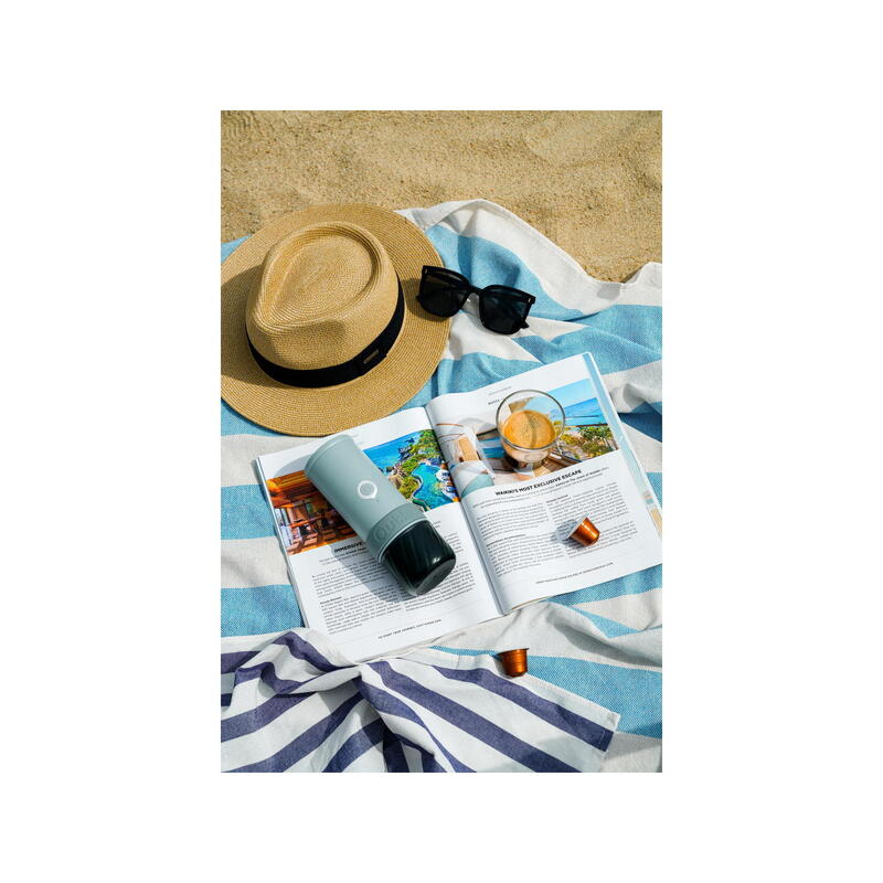Kit OutIn Nano espressor electric portabil + husă EVA – verde canyon