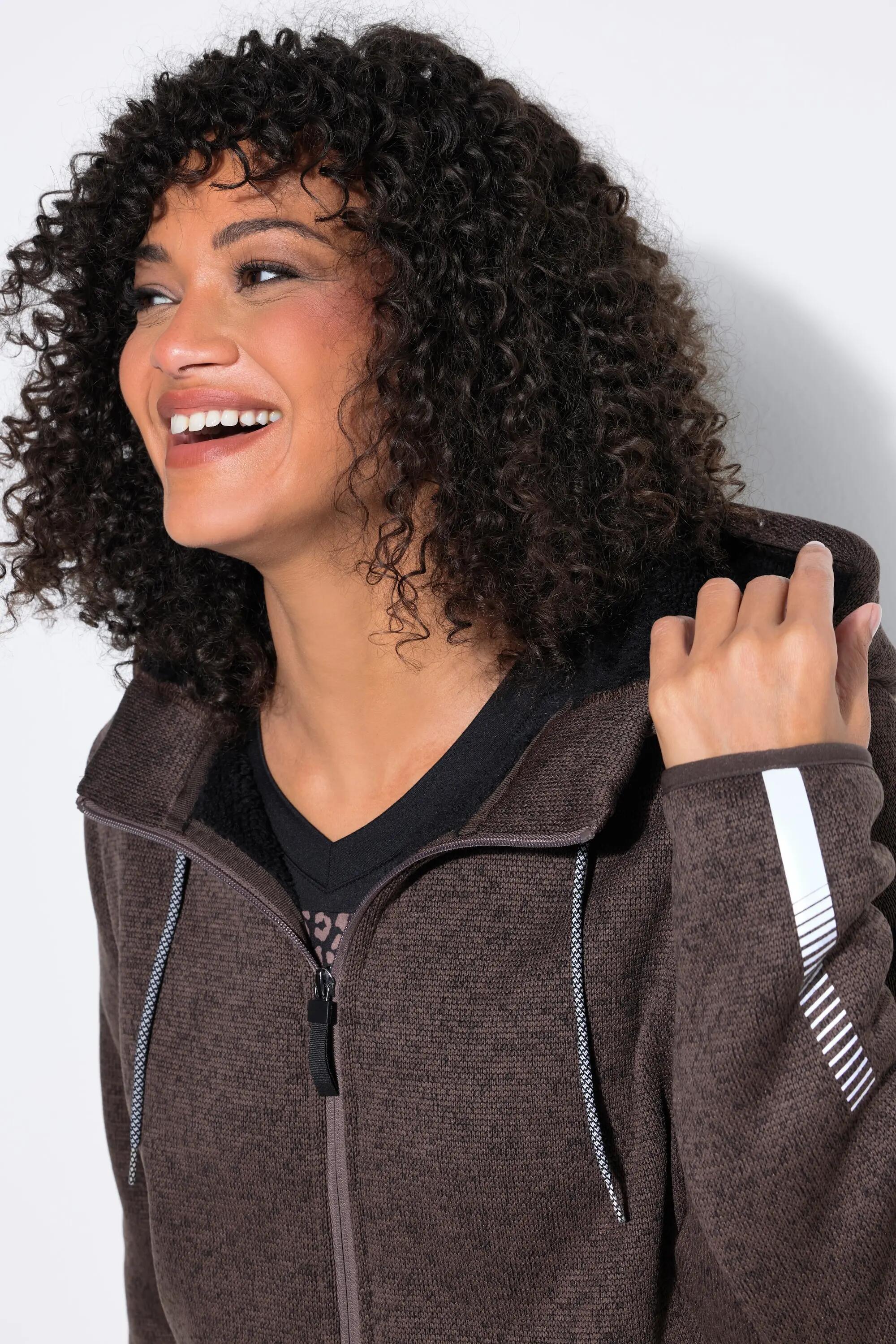 Damen Strickfleece-Jacke Teddyfleece 2-Wege-Zipper Reflektor 4/7
