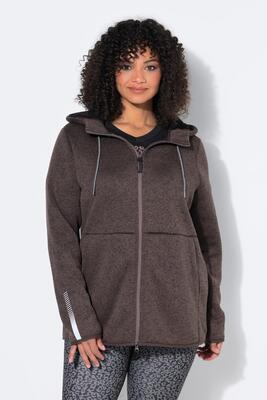 Dames jasje van gebreid fleece teddyfleece tweerichtingsrits reflector