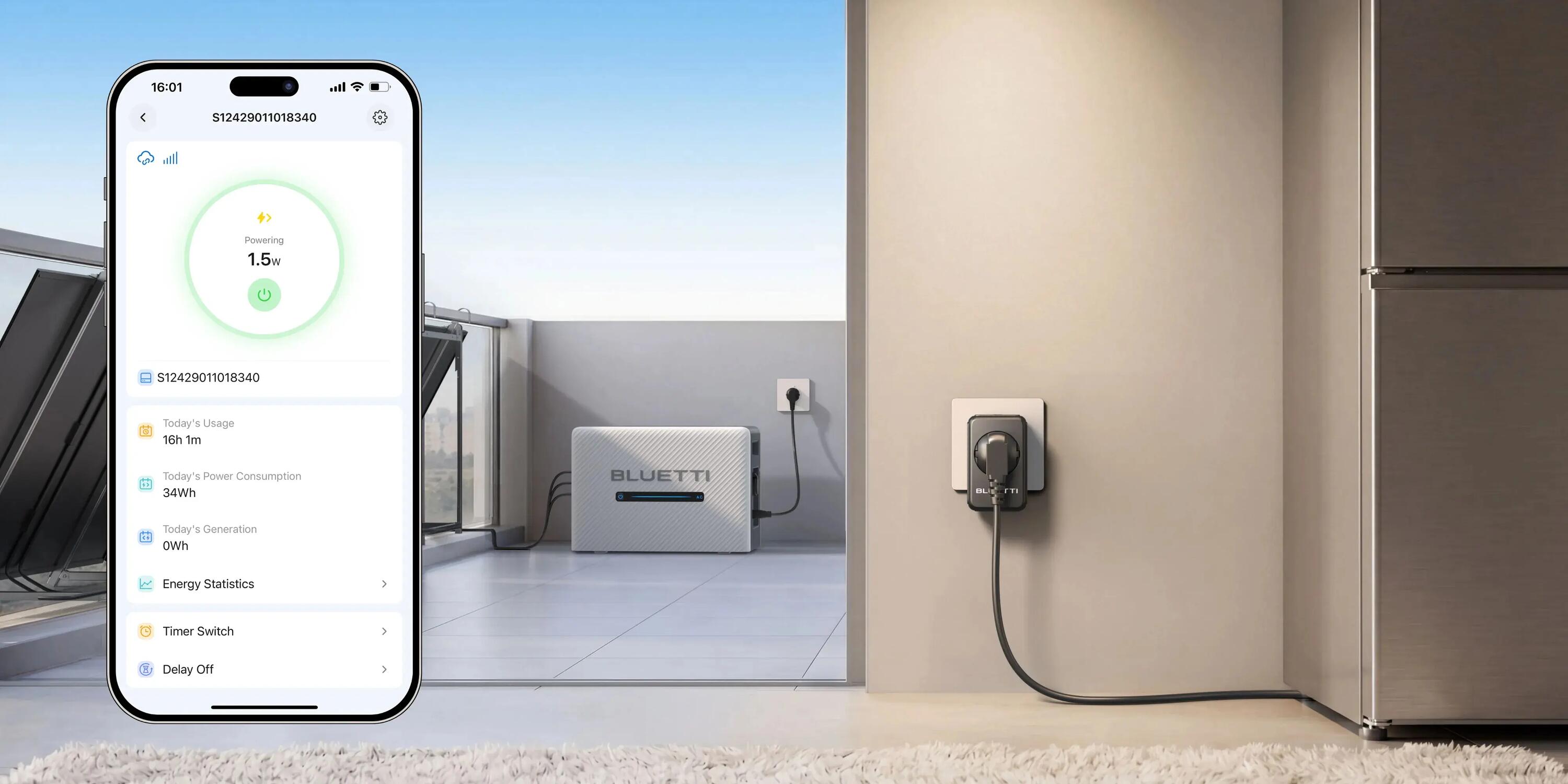 BLUETTI S1 presa intelligente Wi-Fi 16 A con monitoraggio dei consumi 7/8