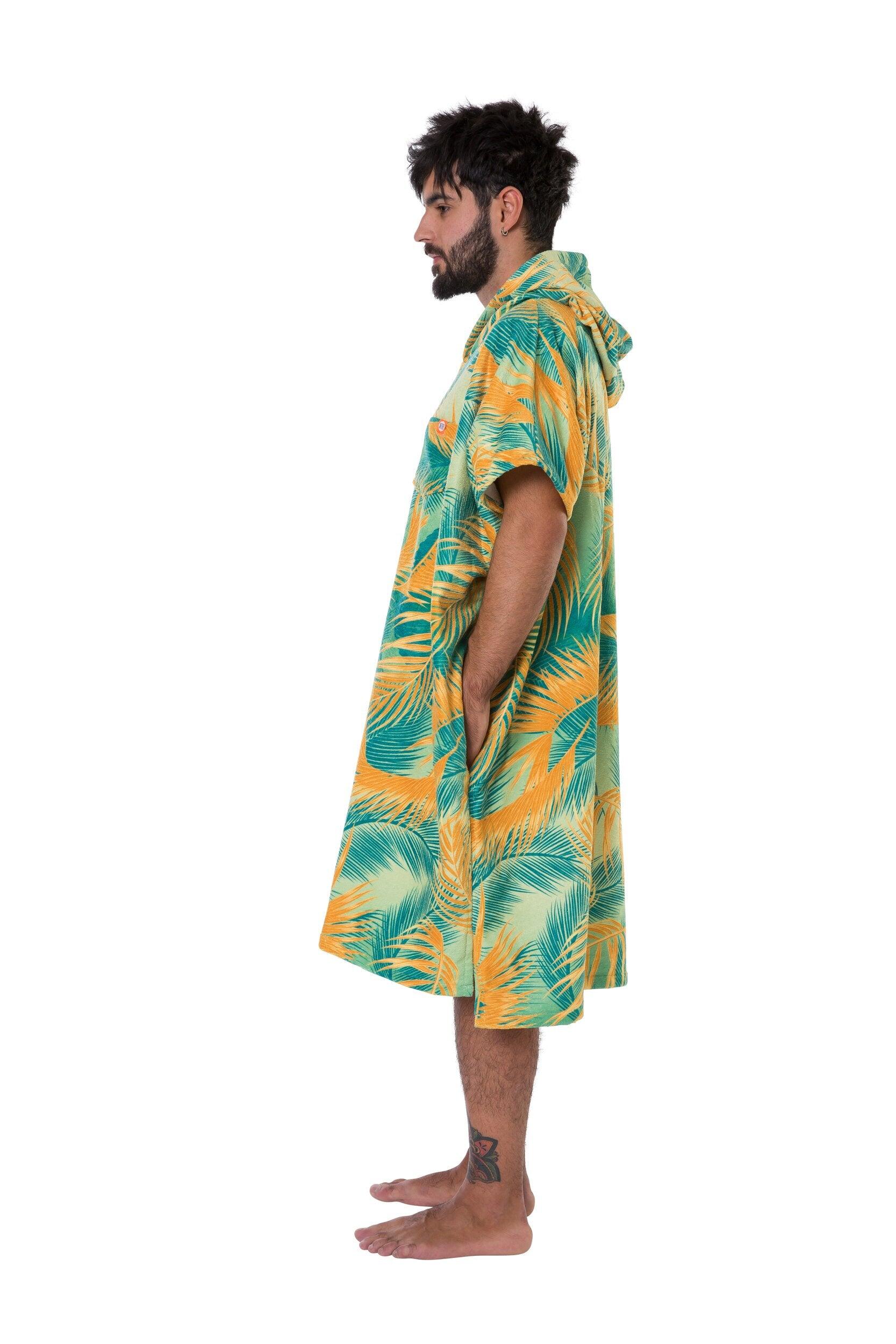 Poncho de surf para adultos - Tropical - Laranja 4/4