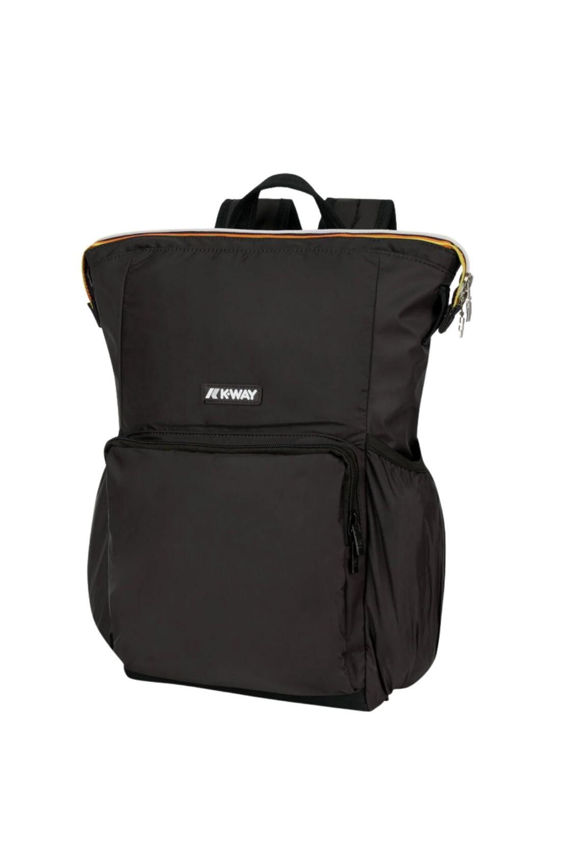 K-WAY Maizy Unisex-Rucksack aus Ripstop-Nylon in Schwarz, eine Größe 3/4