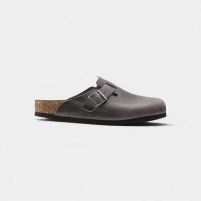 Birkenstock Boston Soft Footbed Oiled Leather Iron Grey
