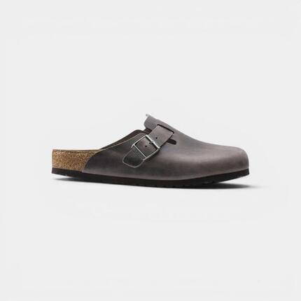 Birkenstock Boston Soft Footbed Oiled Leather Iron Grey