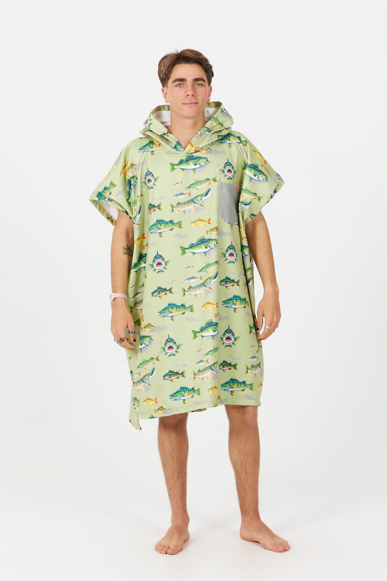 Poncho da surf per adulti - American Fishing - Pesce 3/4