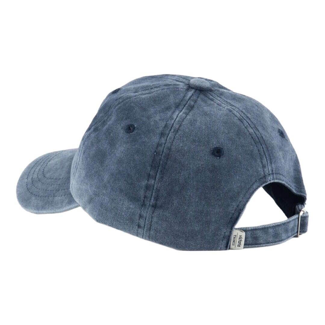 Gorra Azul Marino Victoria Algodón Lavado V Marino con Cierre Ajustable 3/4