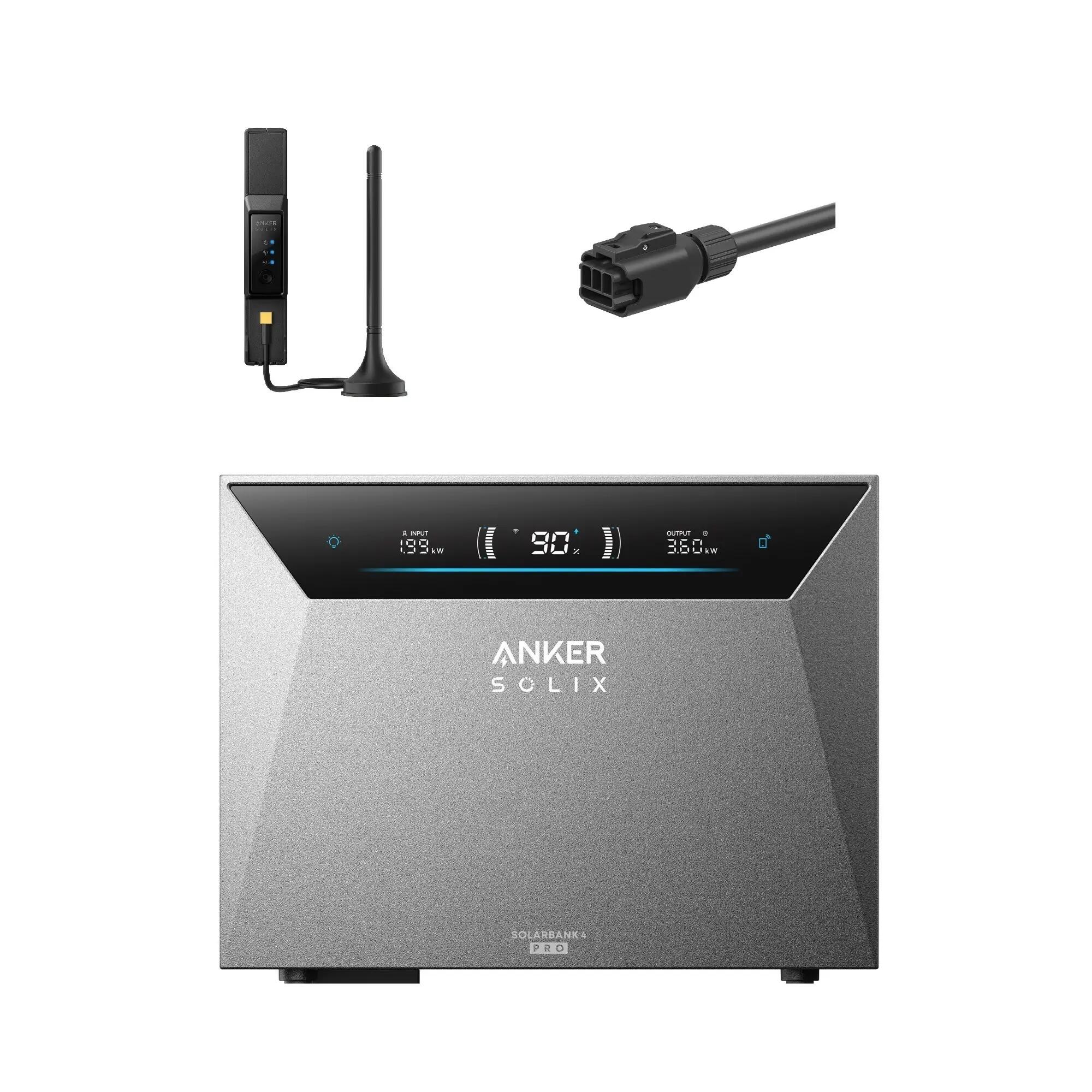 ANKER Sada SOLIX Solarbank 4 E5000 Pro s pevným připojením a Smart Meter
