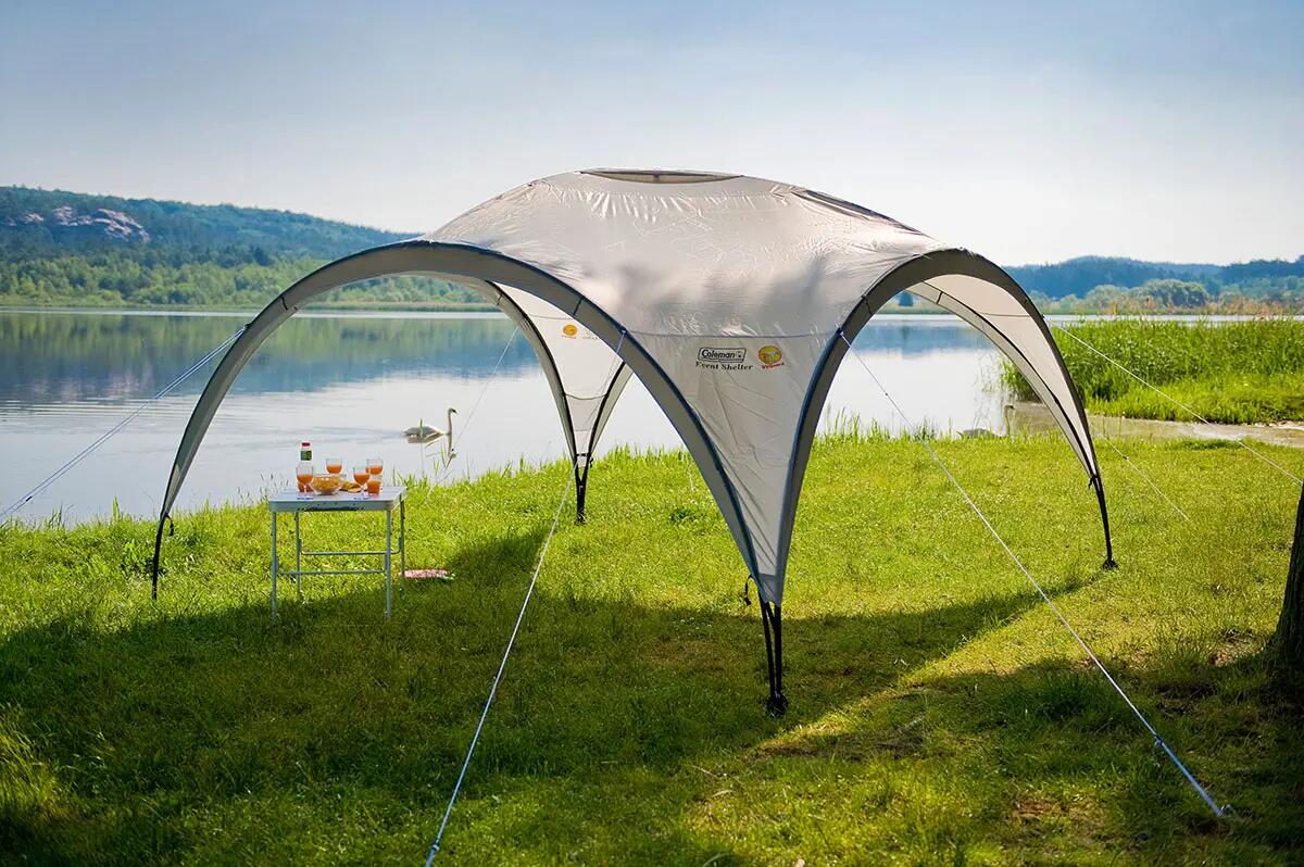 Toldo Lona Refugio Camping Coleman Event Shelter XL (4,5 x 4,5 m) blanco verde 2/7