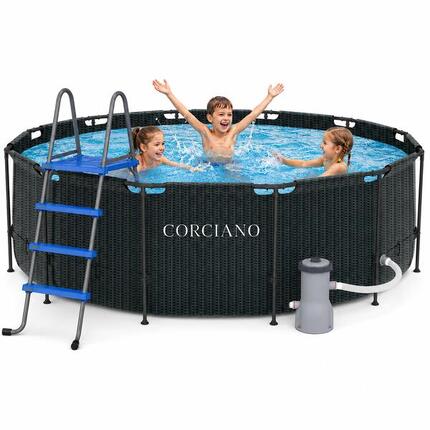 Basen Ogrodowy 457 x 122 cm Stelażowy Corciano Plus