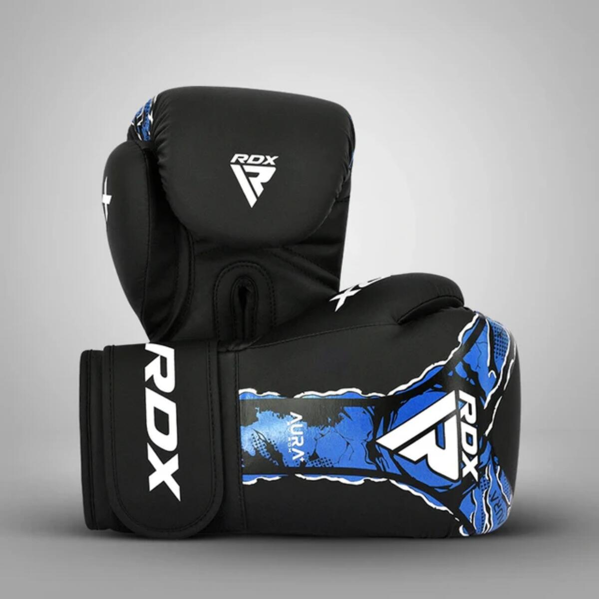 Gants de boxe RDX F17 - Noir/Bleu - 16oz 6/7