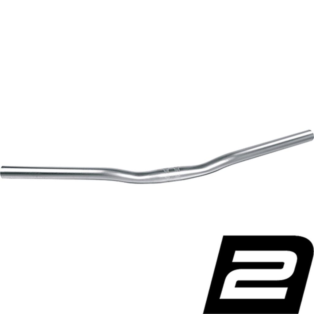 Ergotec Lady Town Handlebar — Aluminium, 600 mm x Ø25.4 mm, 16 mm Rise, Silver.