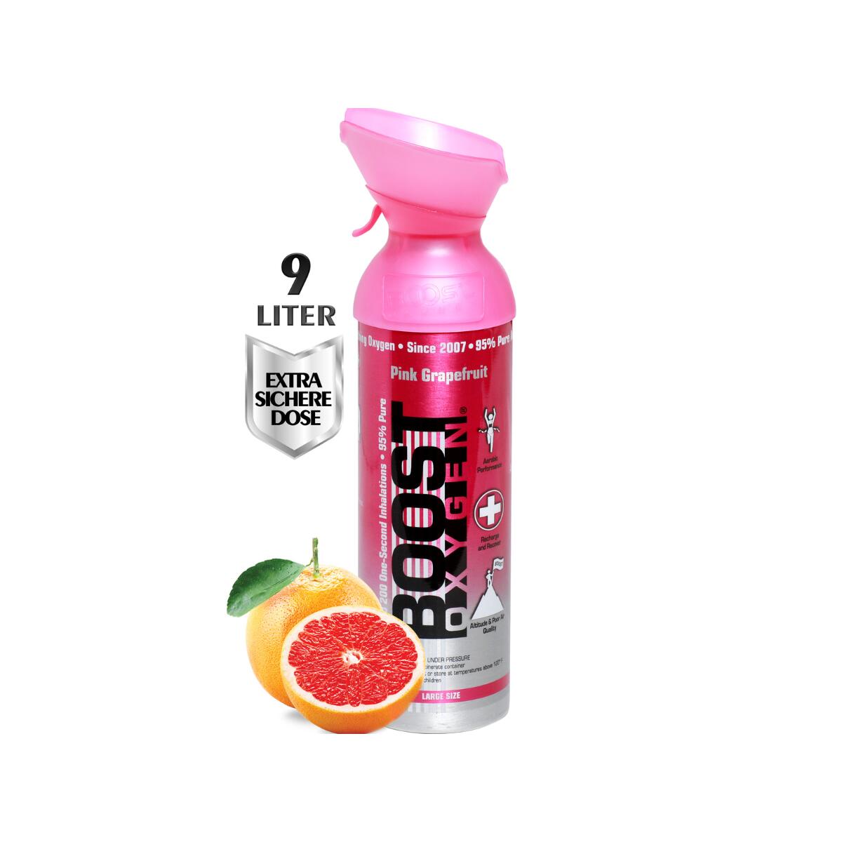BOOST OXYGEN Doplňkový kyslík v plechovce Růžový Grapefruit, velký, 9L