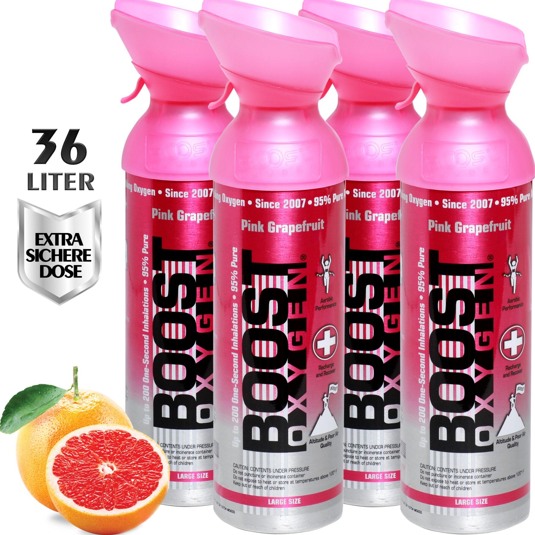 BOOST OXYGEN Doplňkový kyslík v plechovce Růžový Grapefruit, velký, 3x9L