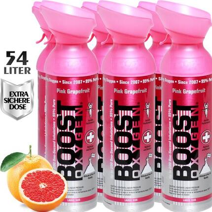 Boost Oxygen oxygène supplémentaire en bombe Pamplemousse Rose Grand 6x9L