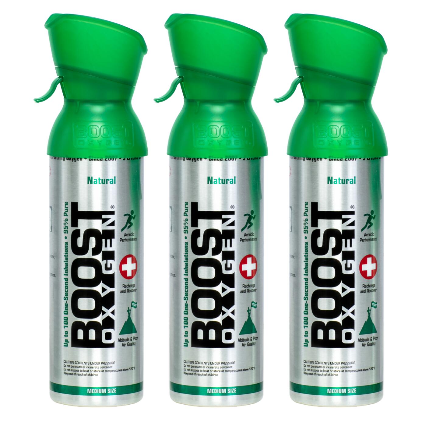 BOOST OXYGEN Doplňkový kyslík v plechovce Přírodní, malý, 3x3L
