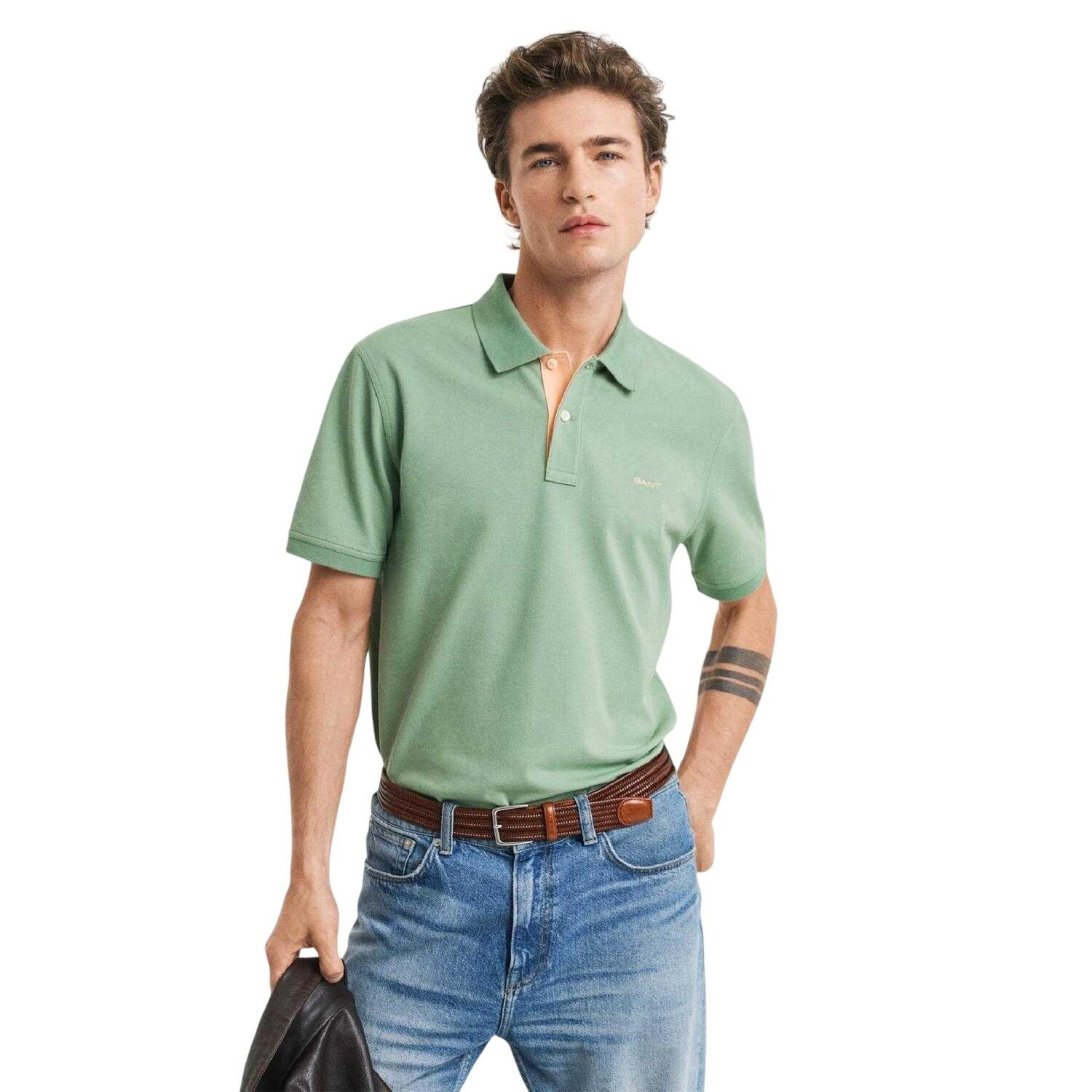 Gant Mens Pique Short-Sleeved Polo Shirt