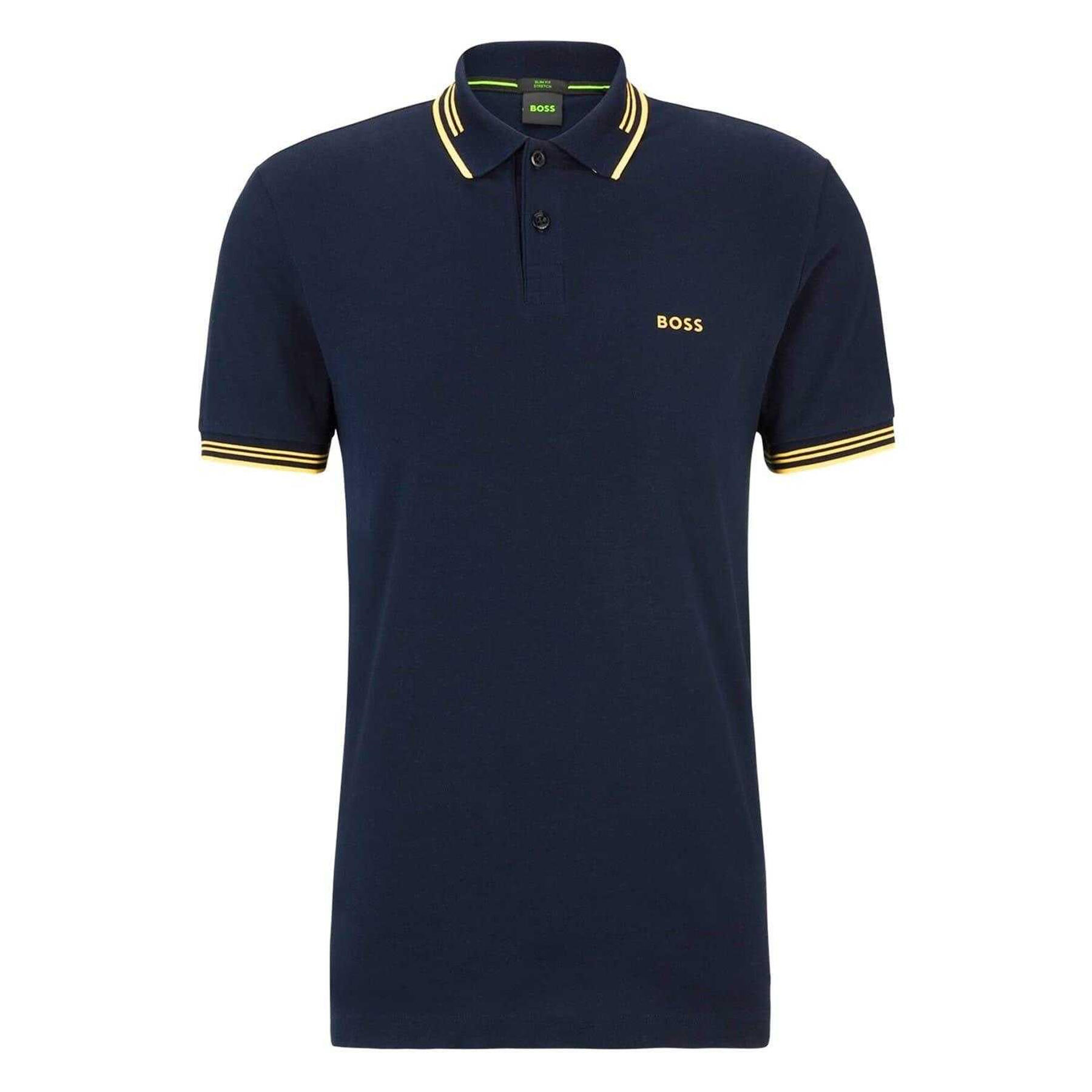 Boss Mens Paul Contrast Striped Polo Shirt