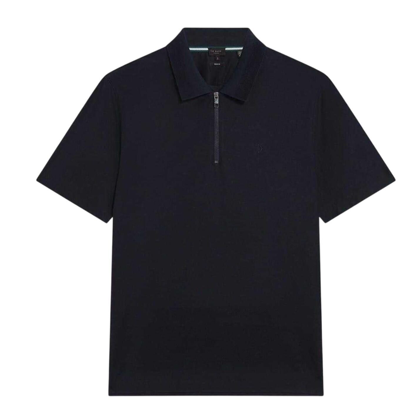 Ted Baker Mens Textured Quarter Zip Polo Shirt