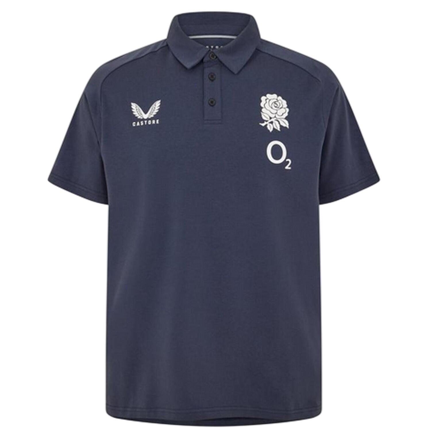 Castore Mens England Rugby Travel Polo Shirt