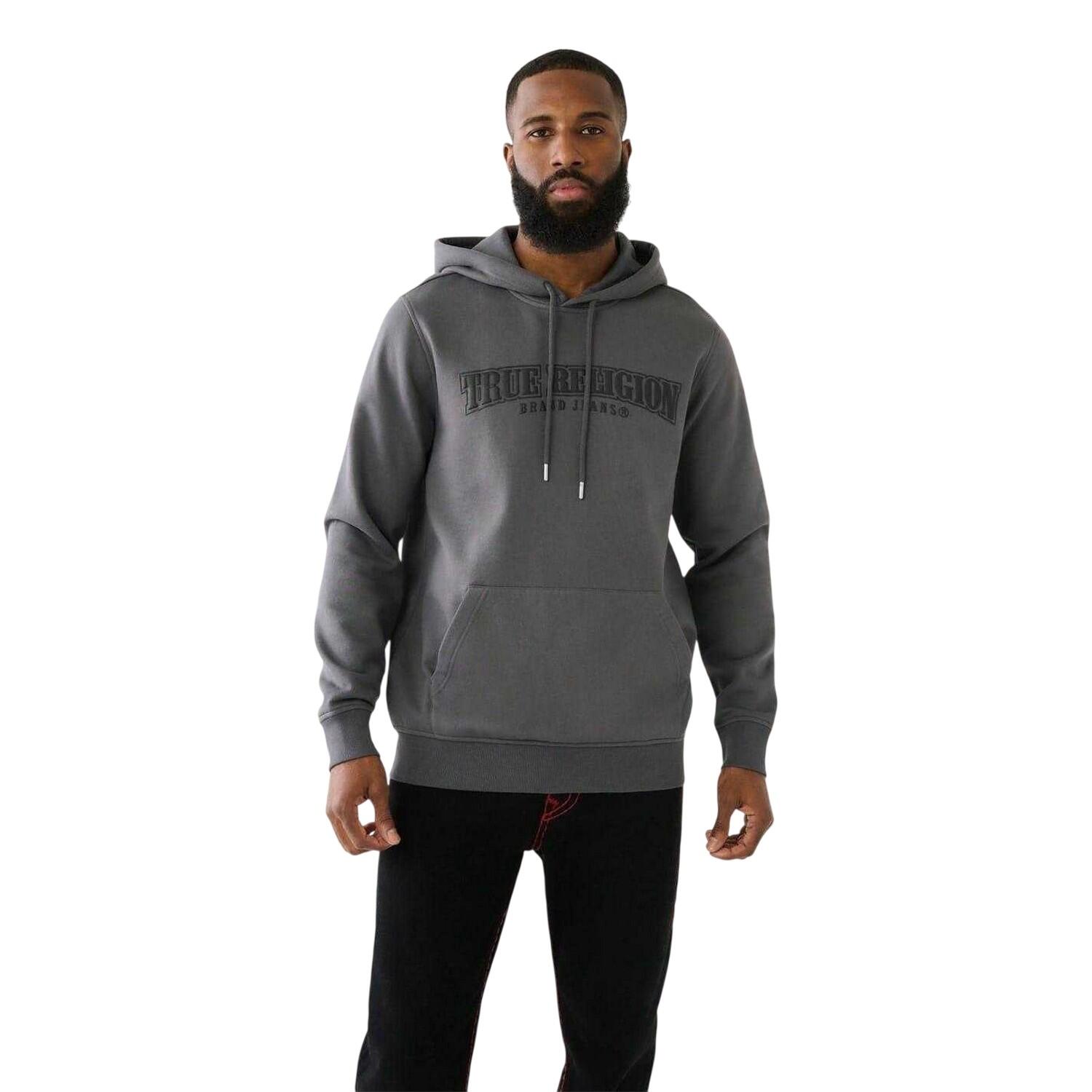 True Religion Mens Cotton Blend Drawstring Hoodie
