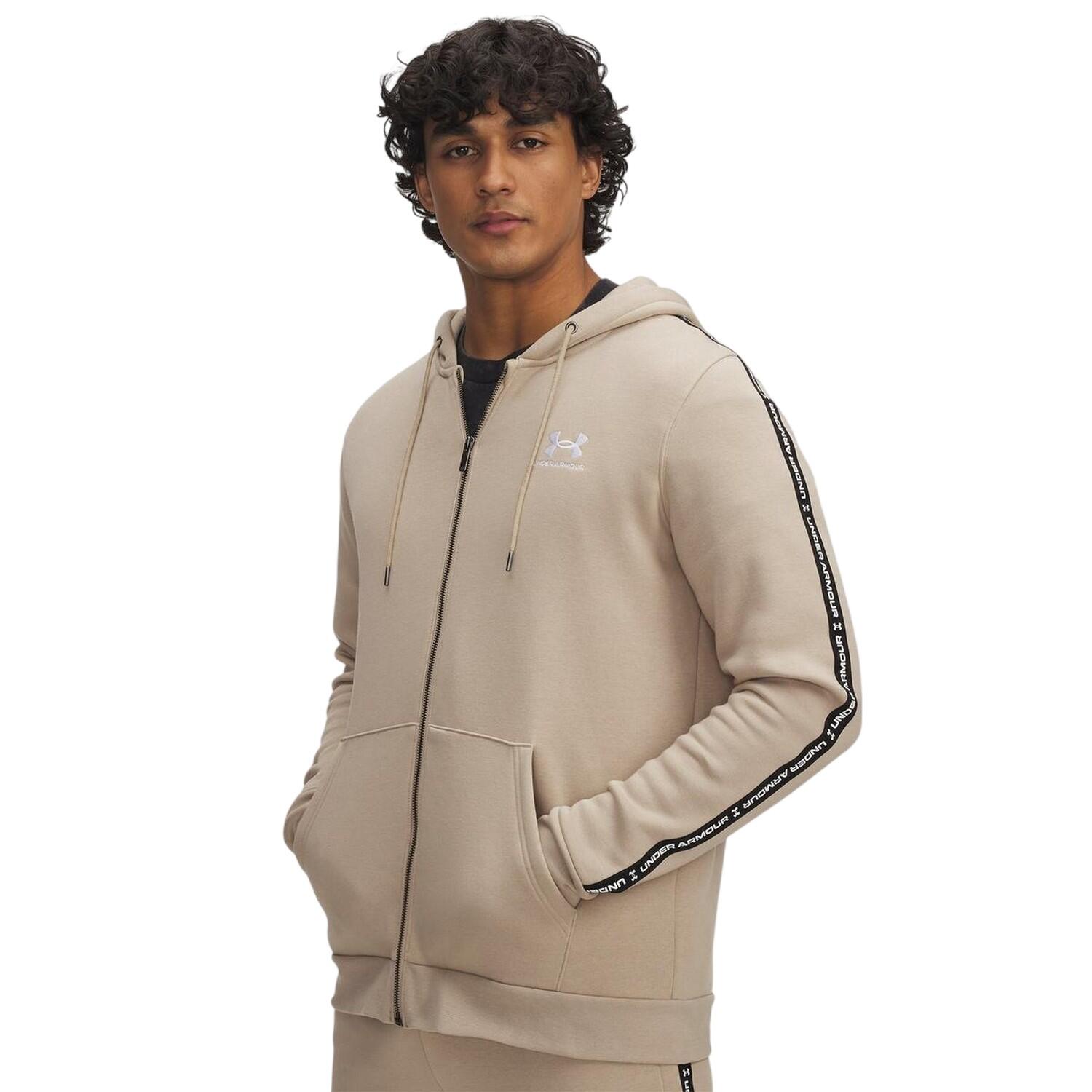 Under Armour Mens Fleece Taped Sleeve Full Zip Hoodie