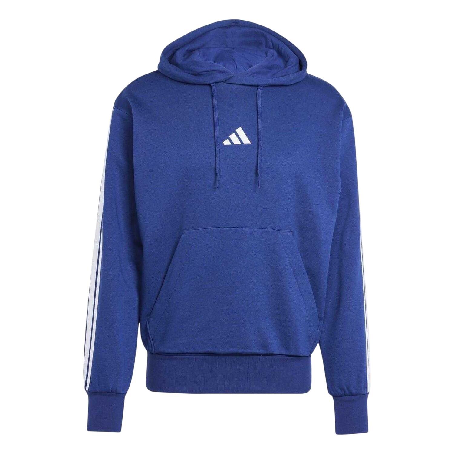 Adidas Mens Essentials 3 Stripes Fleece Logo Hoodie