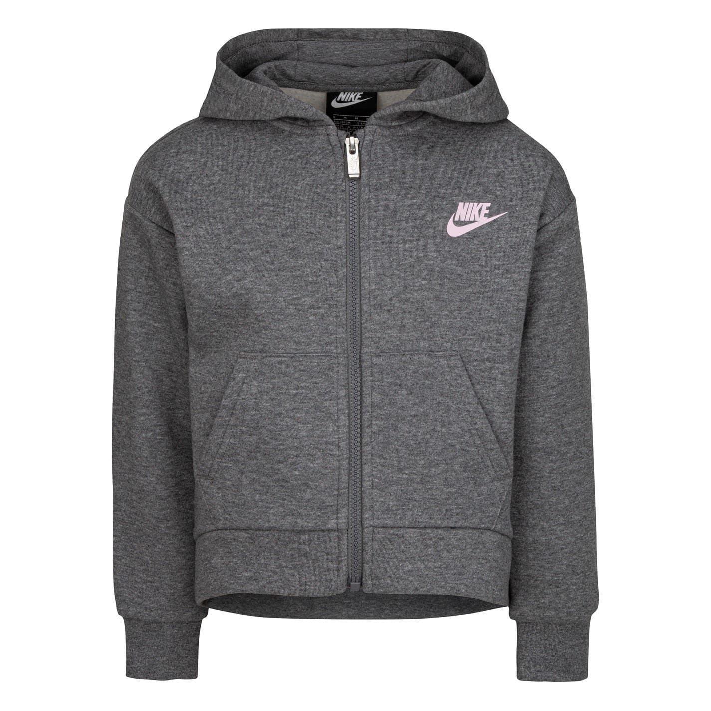 Nike Childrens/Kids Embroidered Logo Cotton Full Zip Hoodie
