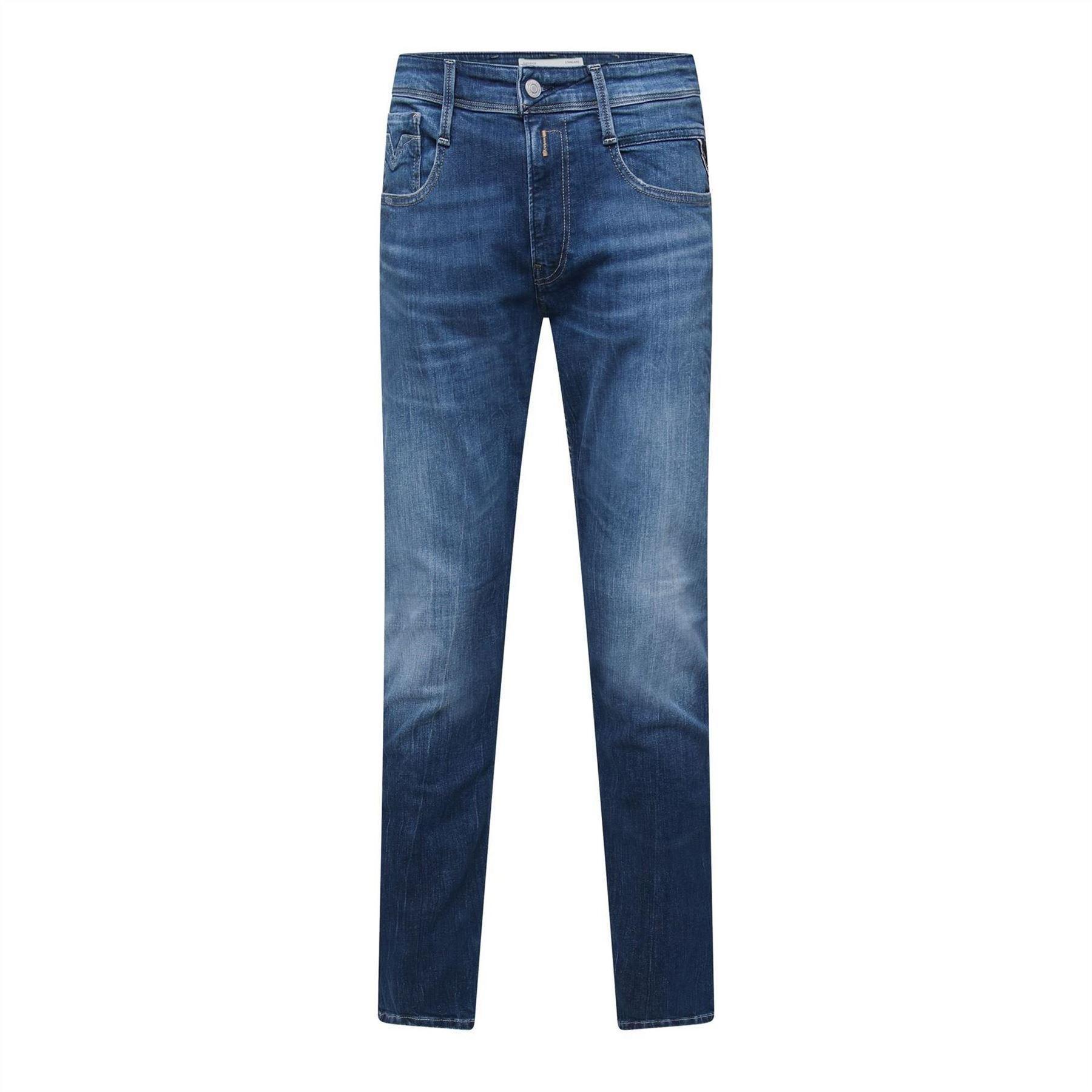 Replay Mens Anbass Cotton Blend Slim Jeans