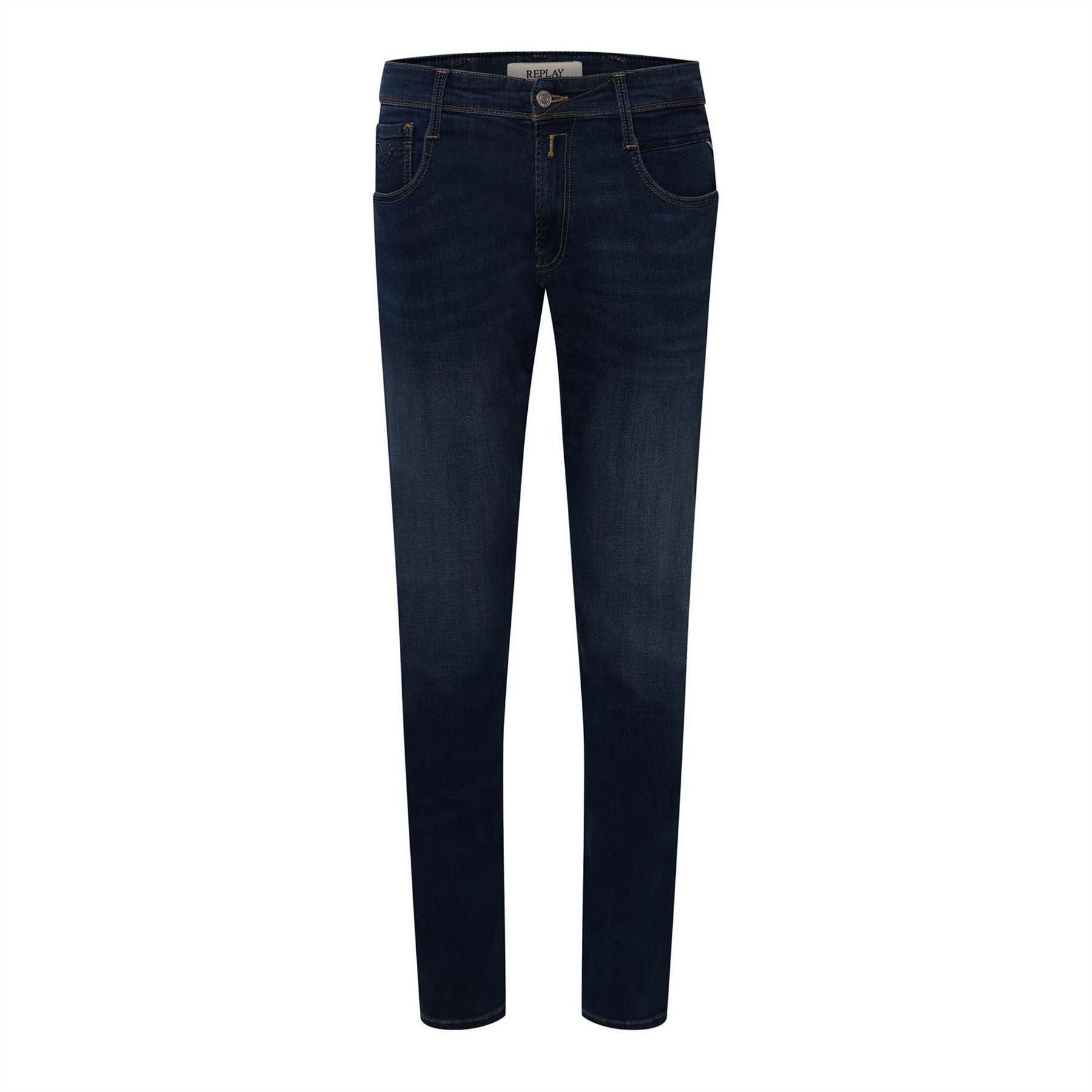 Replay Mens Anbass Logo Slim Jeans