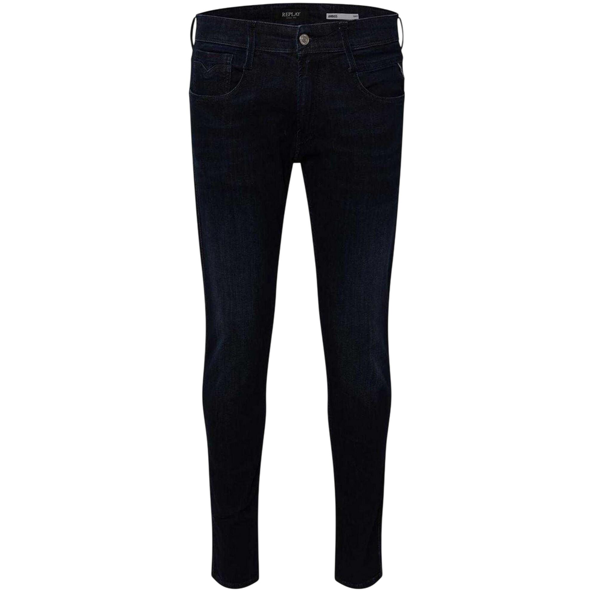 Replay Mens Anbass Faded Slim Jeans
