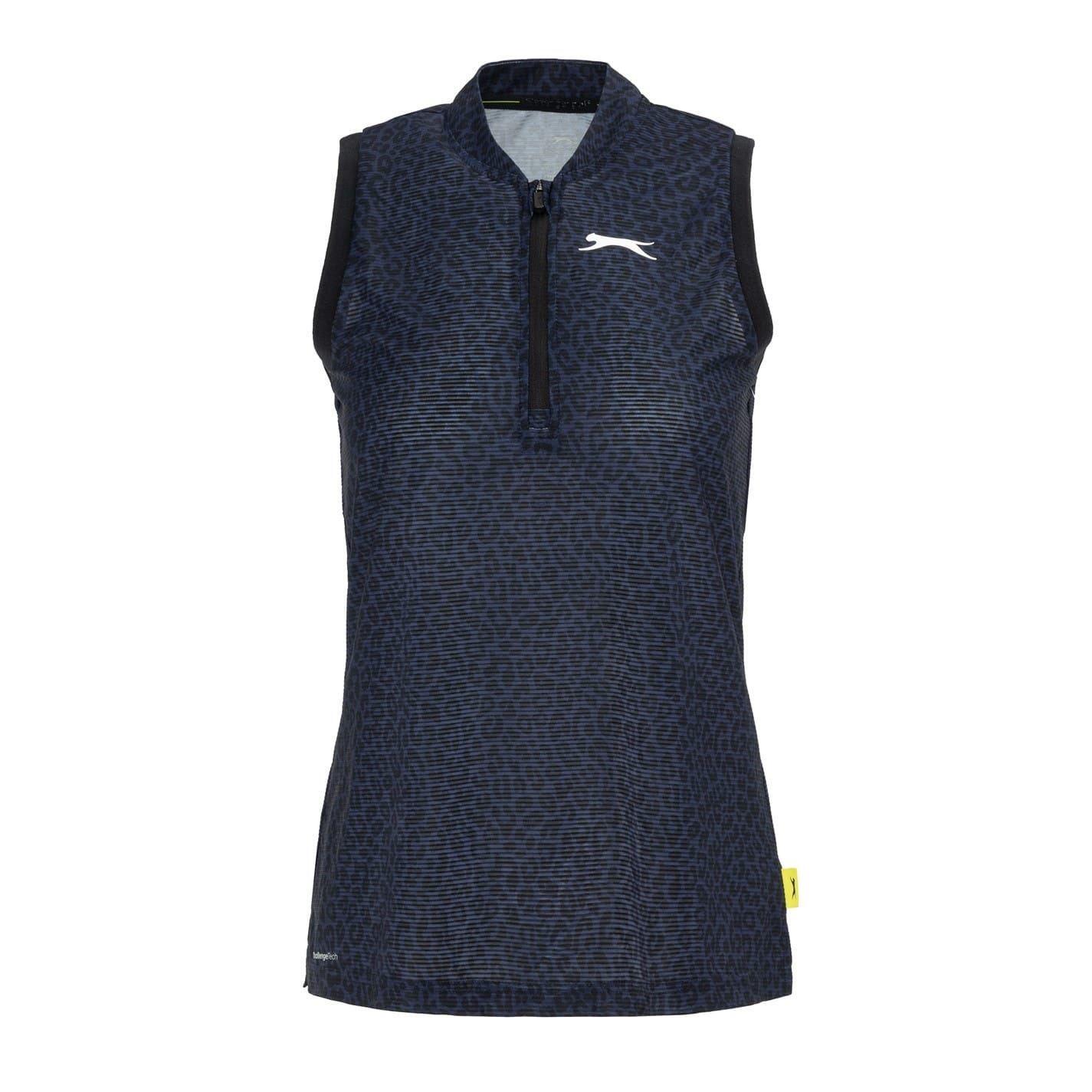 Slazenger Womens/Ladies Leopard Quarter Zip Sleeveless Polo Shirt