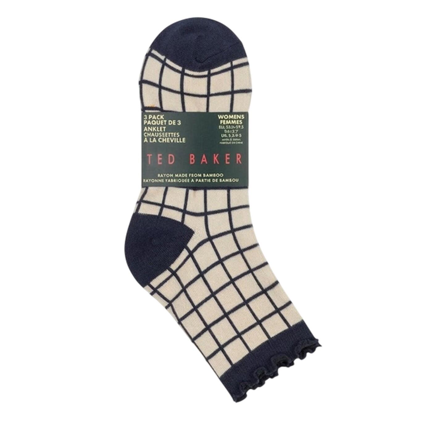Ted Baker Womens/Ladies Ruffled Ankle Socks (Pack of 3)