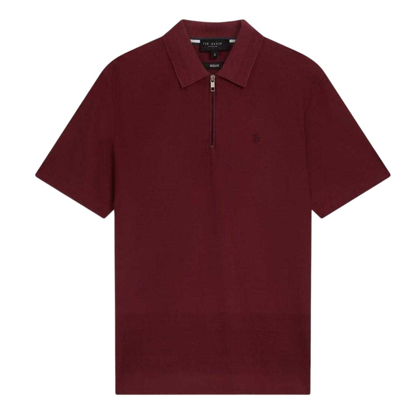 Ted Baker Mens Textured Quarter Zip Polo Shirt