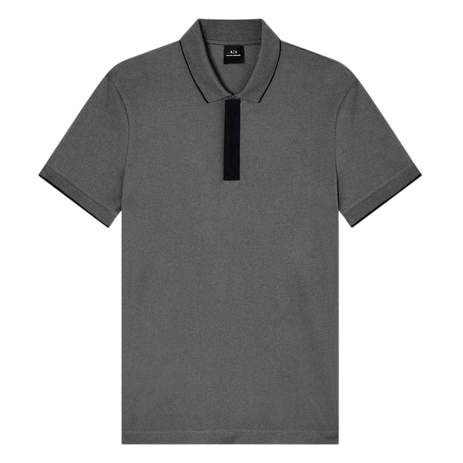 Armani Exchange Mens Stripe Quarter Zip Polo Shirt