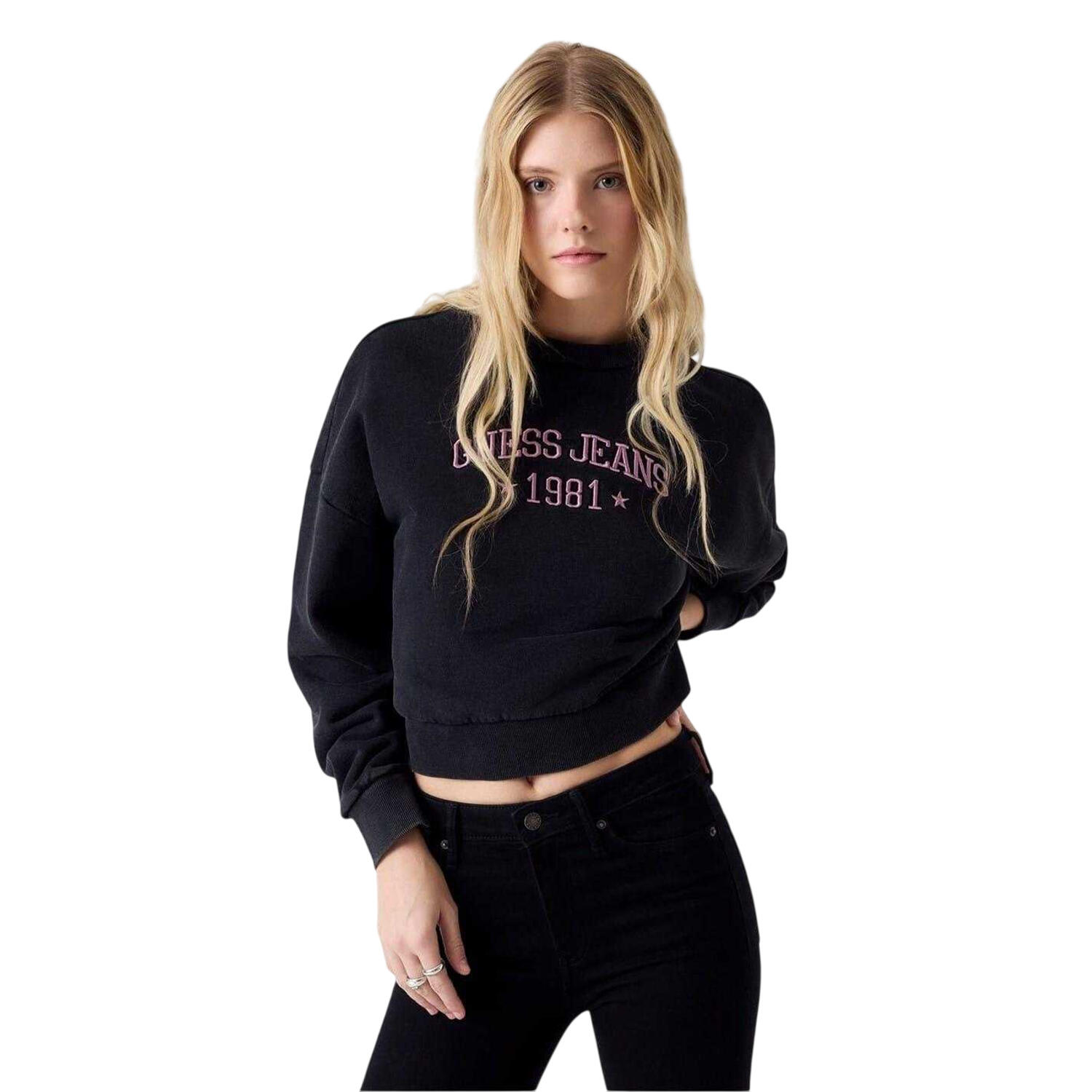 Guess Womens/Ladies Embroidered Logo Crew Neck Sweatshirt