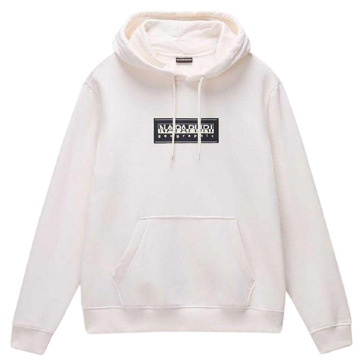 Napapijri Mens Box Logo Cotton Loose Fit Hoodie
