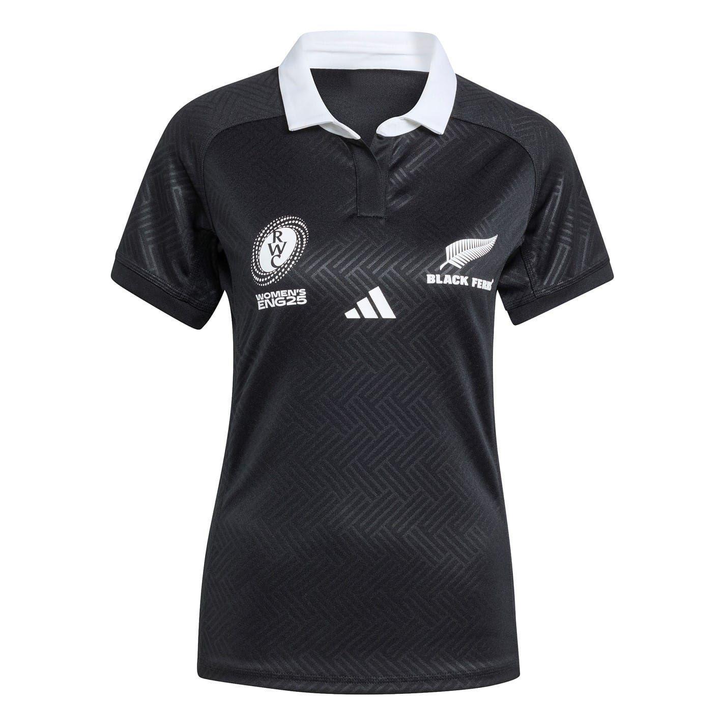 Adidas Womens/Ladies Black Ferns 2025 Rugby Shirt